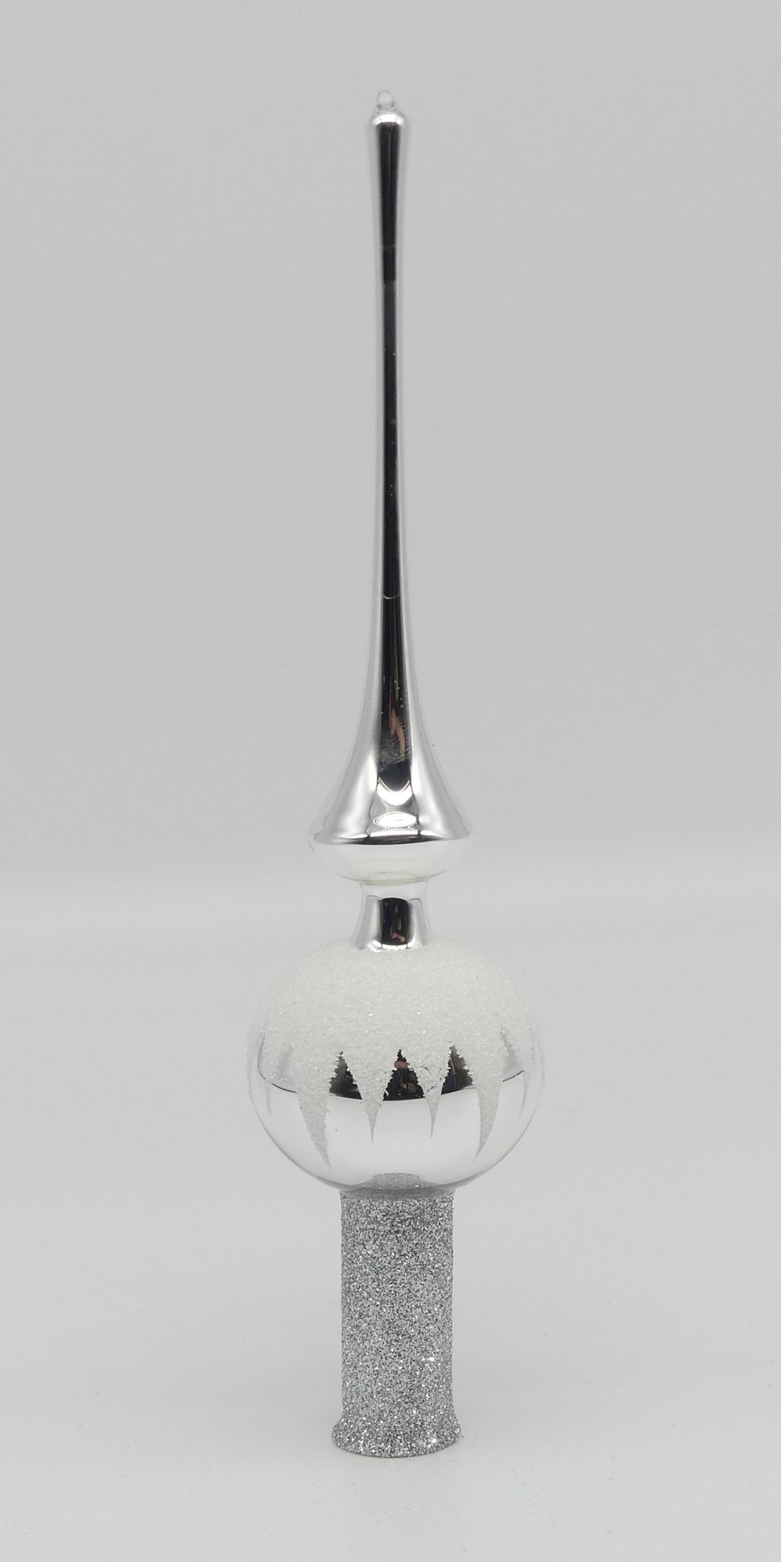 Spitze_4cm_silber_weisse_streuzacken Spitze 4cm silber weiss Weihnachtsschmuck Antik & Modern