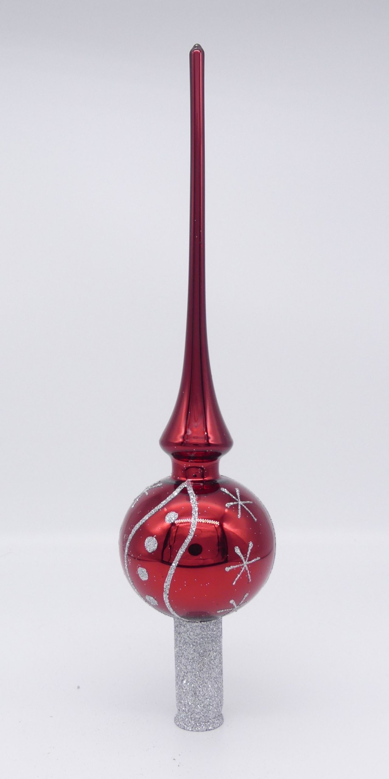 Spitze_7cm_dunkelrot_muster_sterne_silberglimmer Spitze 7cm rot Weihnachtsschmuck Antik & Modern