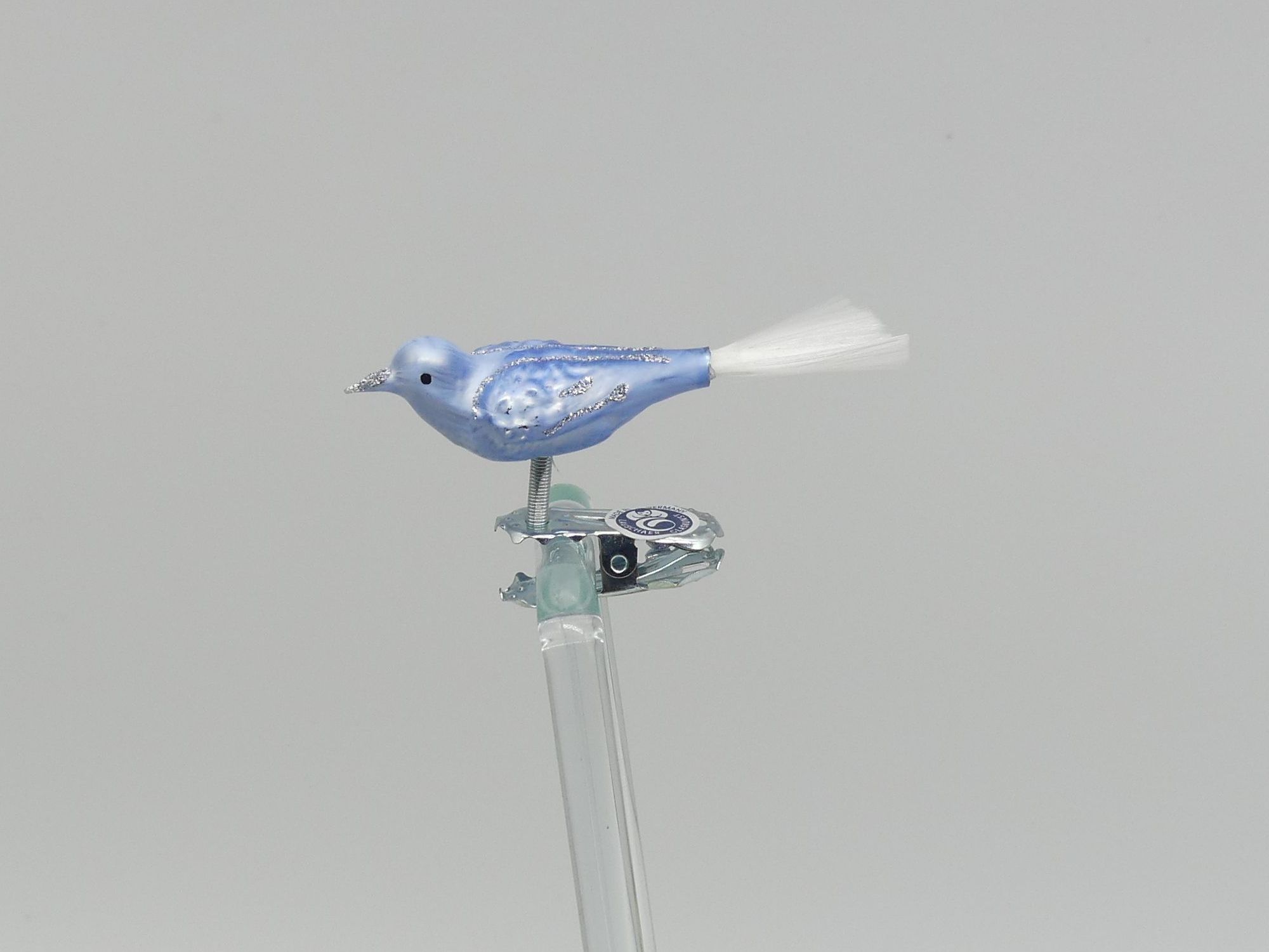 Minivogel eisgold Glasseide Lauschaer Glashandwerk Vogelfigur Antik & Modern