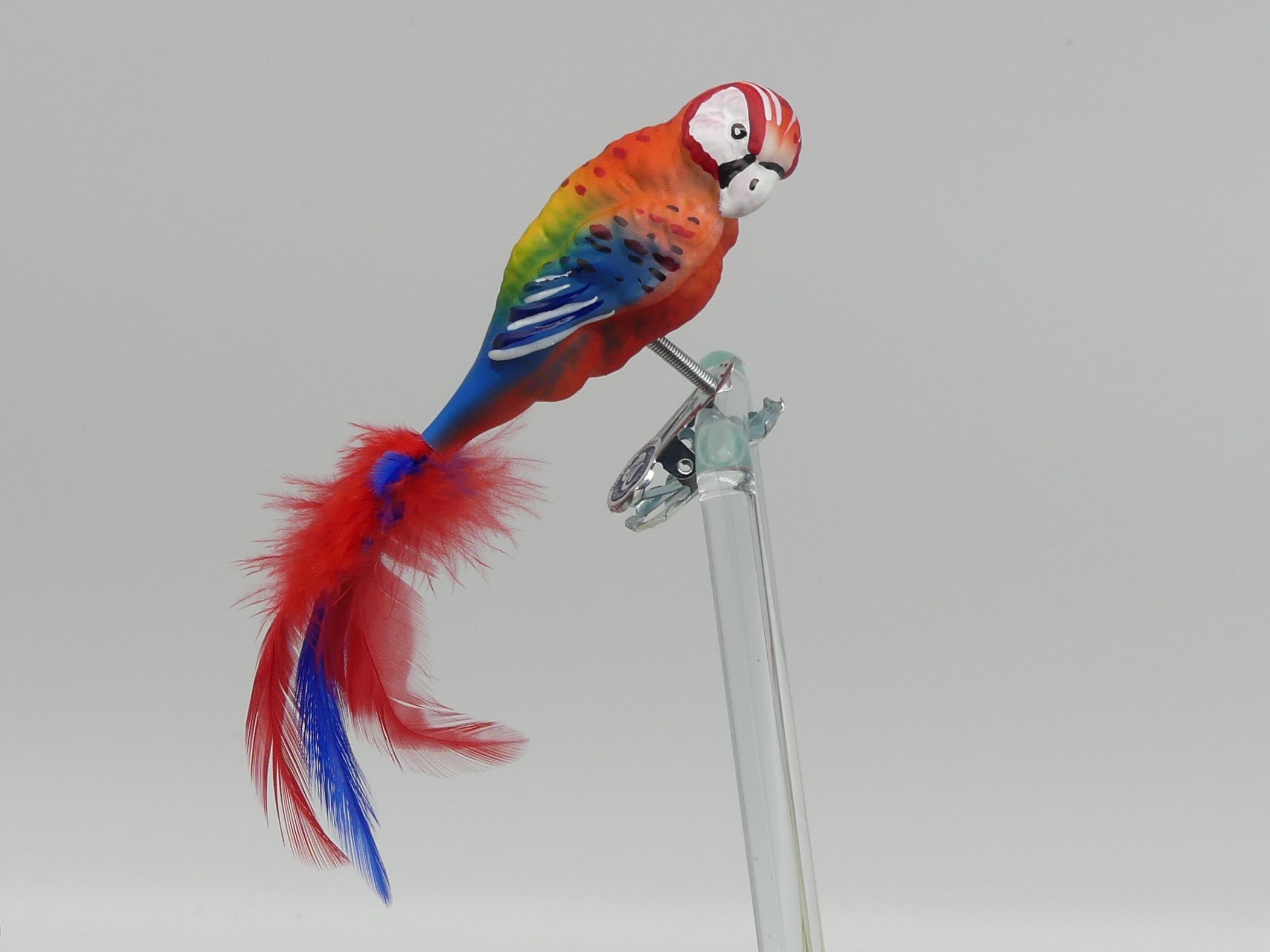 Roter Ara, Papagei Roter Ara Papagei Lauschaer Glashandwerk Vogelfigur Antik & Modern