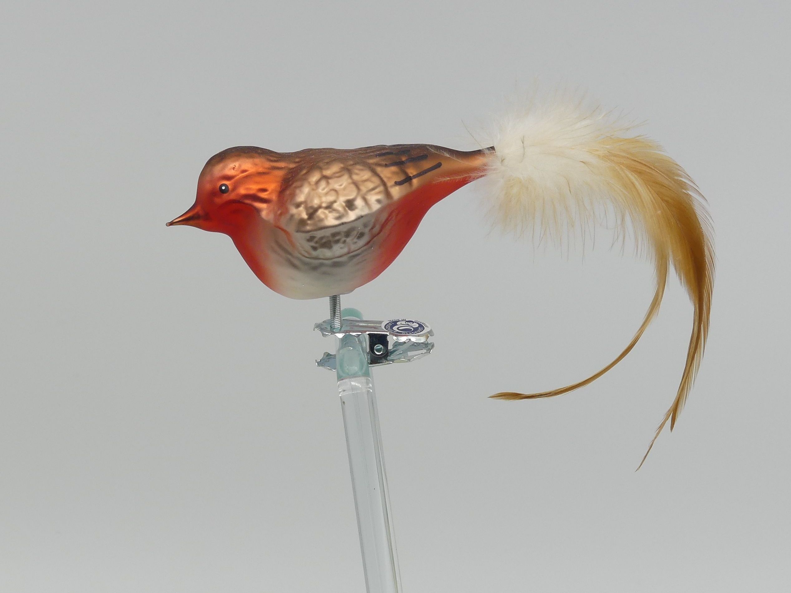 Rotkelchen Lauschaer Glashandwerk Vogelfigur Antik & Modern