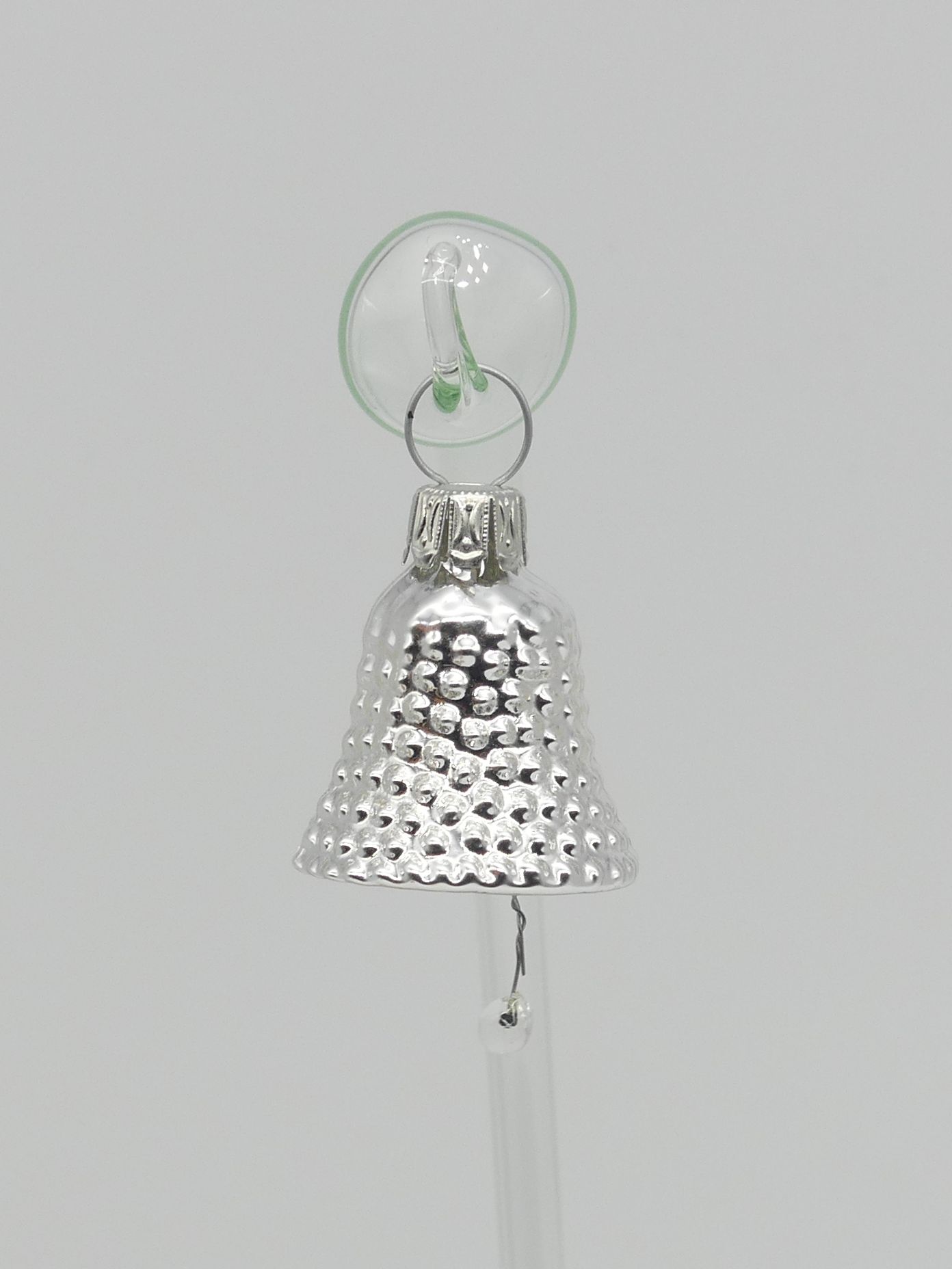 3cm Glocke silber Lauschaer Glashandwerk Antik & Modern