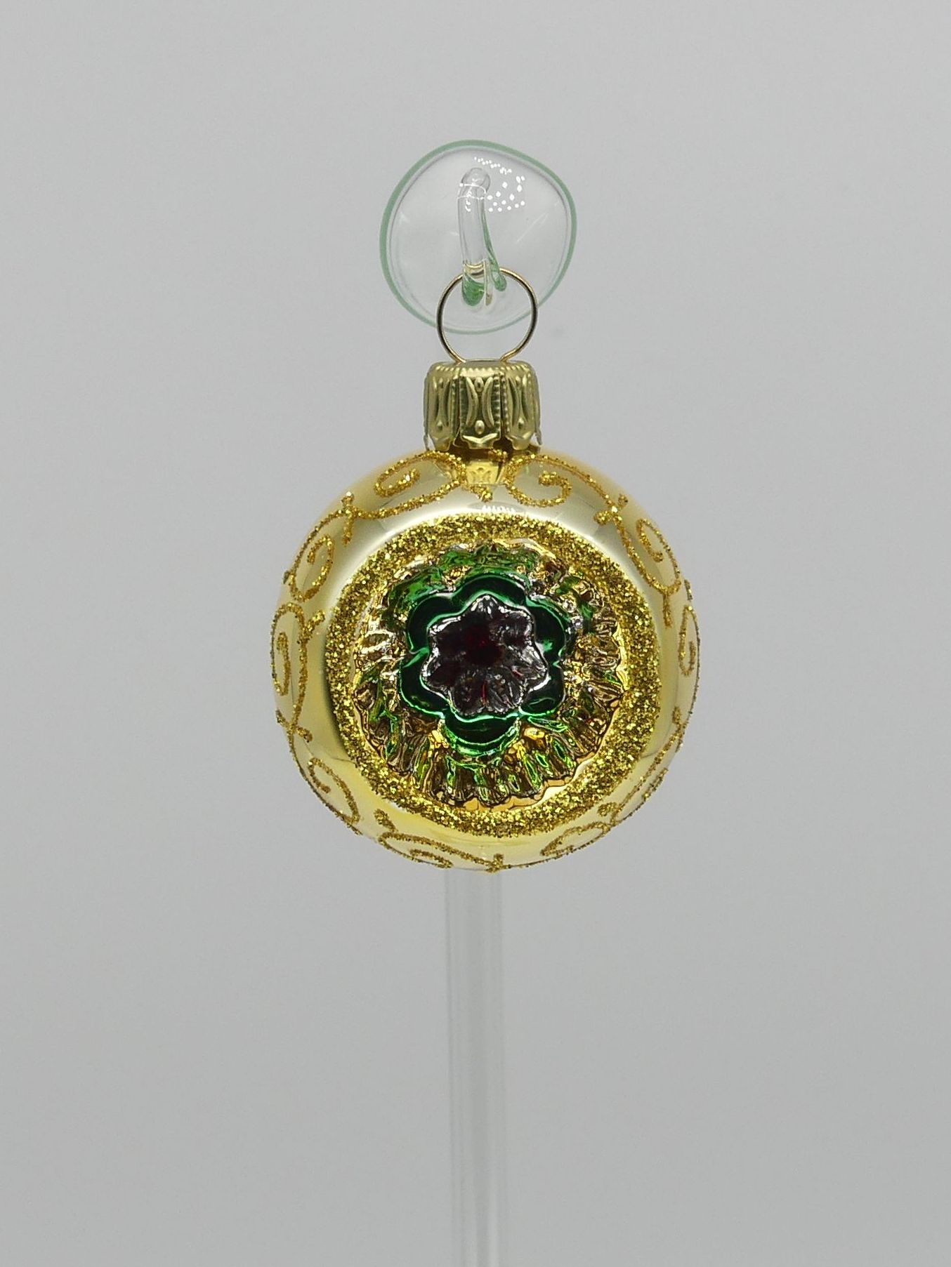 4cm Reflexkugel, Relex bunt, aussen gold 4cm Reflexkugel bunt Glasfigur Antik & Modern