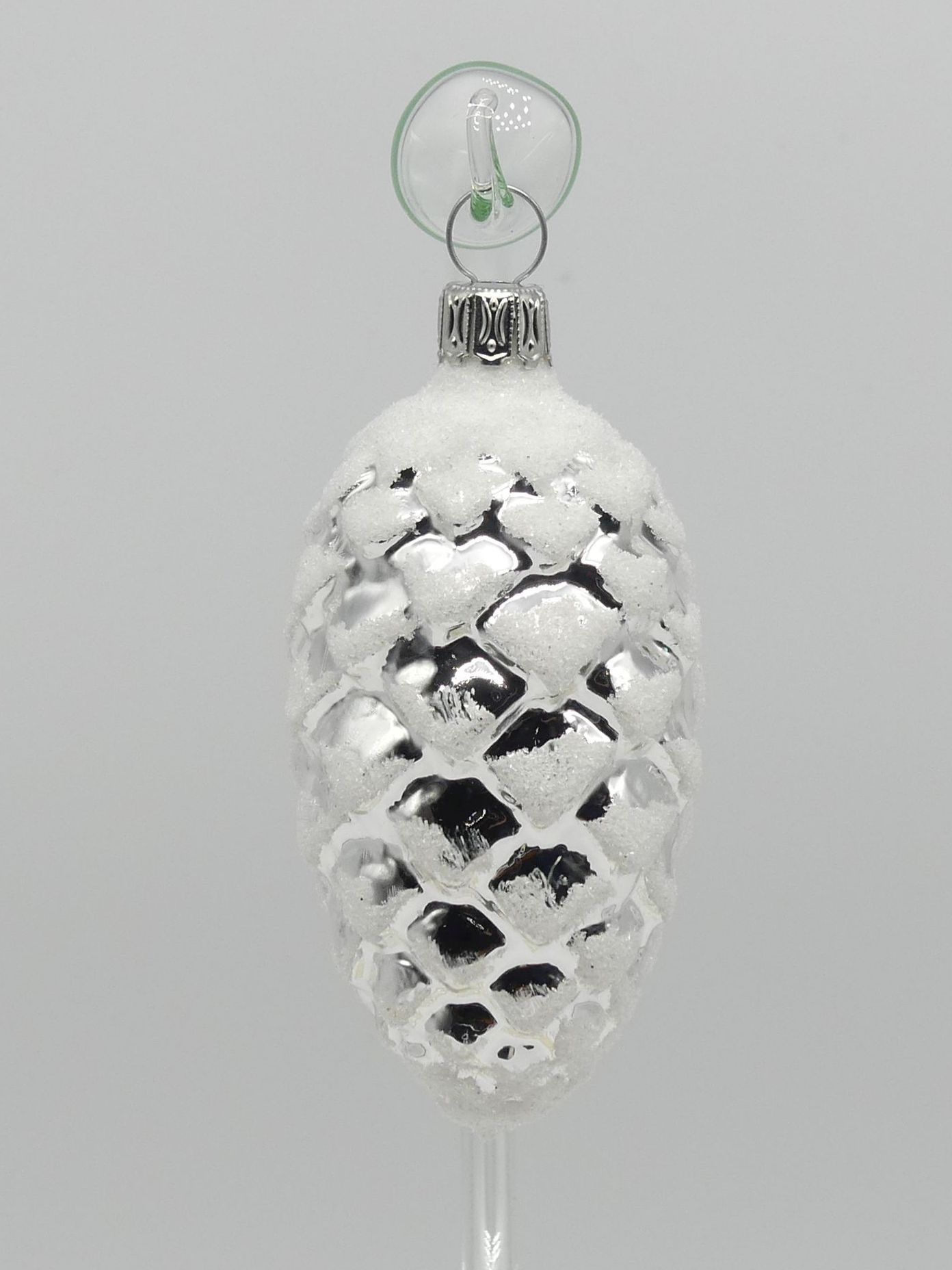 6cm Zapfen silber 6cm Zapfen silber Glasfigur Antik & Modern