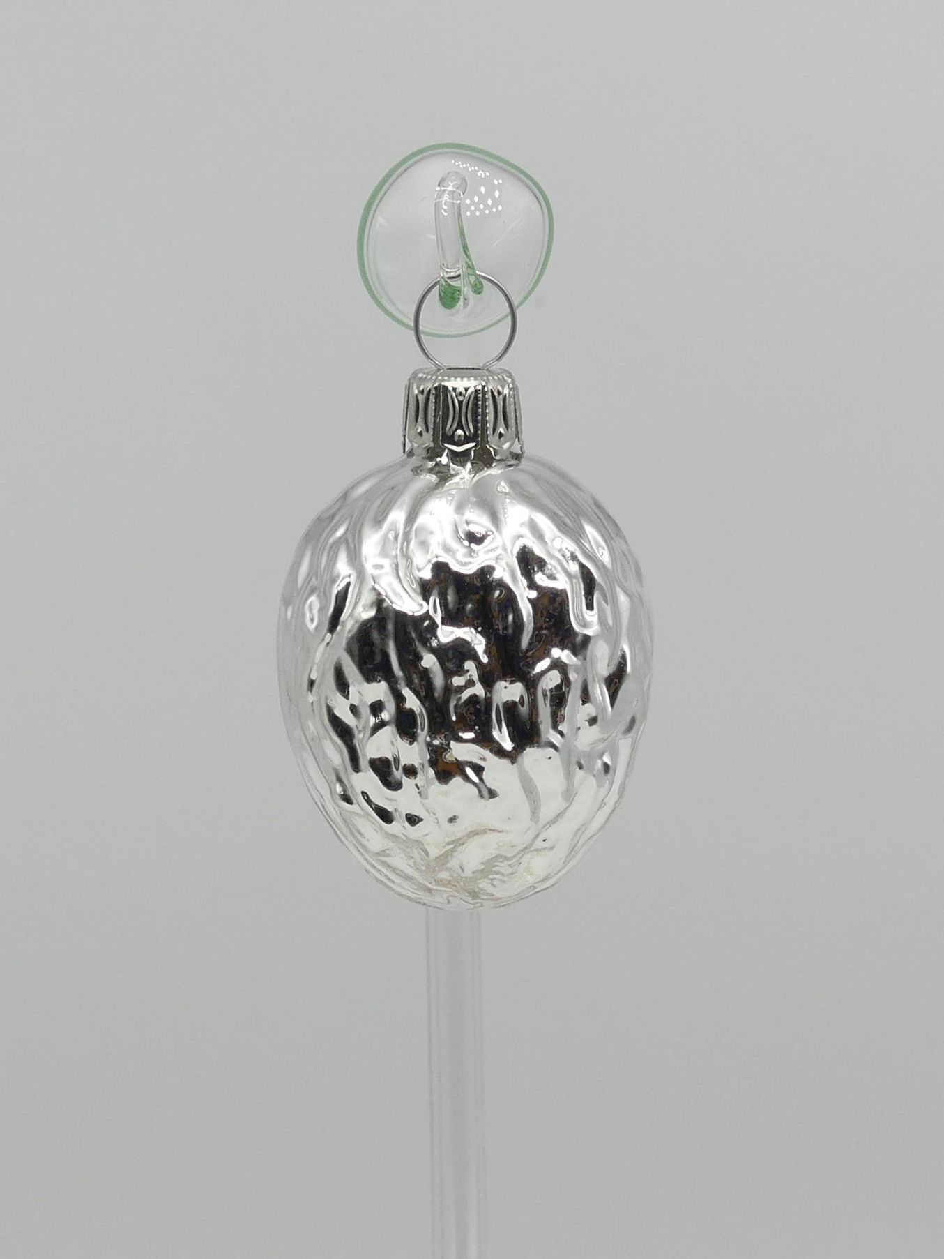 Nuss silber Glasfigur Antik & Modern