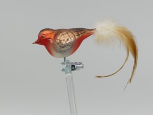 Rotkelchen Lauschaer Glashandwerk Vogelfigur Antik & Modern