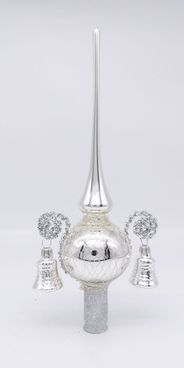 Spitze 6cm silber mit Glocken Weihnachtsschmuck Antik & Modern