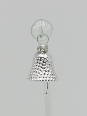 3cm Glocke silber Lauschaer Glashandwerk Antik & Modern