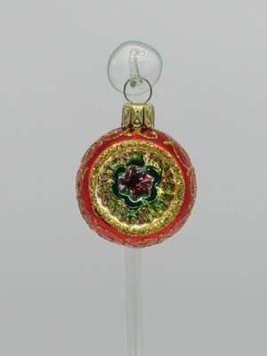 4cm Reflexkugel bunt rot Glasfigur Antik & Modern