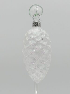 6cm Zapfen glasklar Glasfigur Antik & Modern