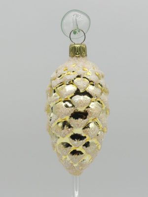 6cm Zapfen gold Glasfigur Antik & Modern