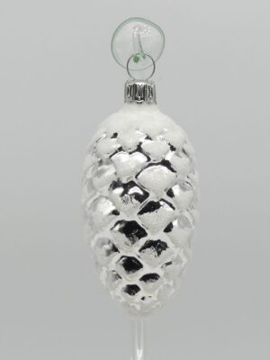 6cm Zapfen silber Glasfigur Antik & Modern