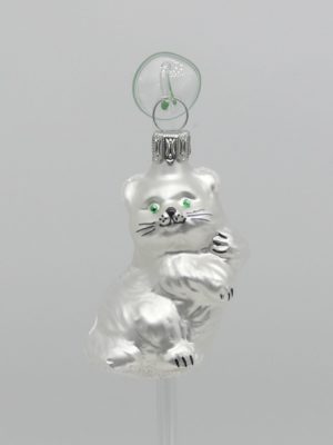 Katze weiss Glasfigur Antik & Modern