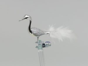 Minihalsvogel silber Lauschaer Glashandwerk Vogelfigur Antik & Modern