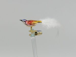 Minivogel blau rot gold Lauschaer Glashandwerk Vogelfigur Antik & Modern