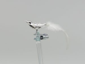 Minivogel silber Lauschaer Glashandwerk Vogelfigur Antik & Modern