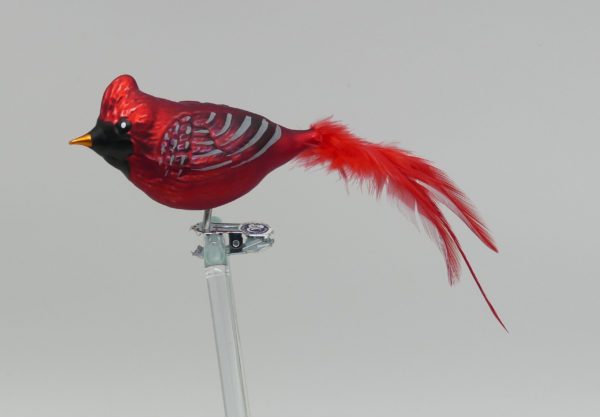 Roter Kardinal Lauschaer Glashandwerk Vogelfigur Antik & Modern