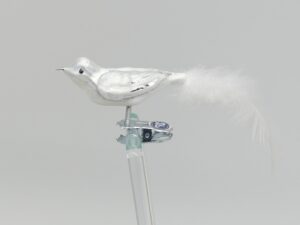 Vogel eisweiss Glasfigur Antik & Modern