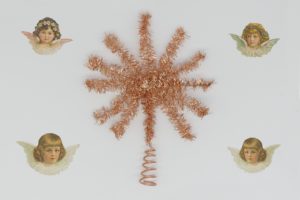 Lamettagirlandenspitze 14cm kupfer Weihnachtsschmuck Antik & Modern