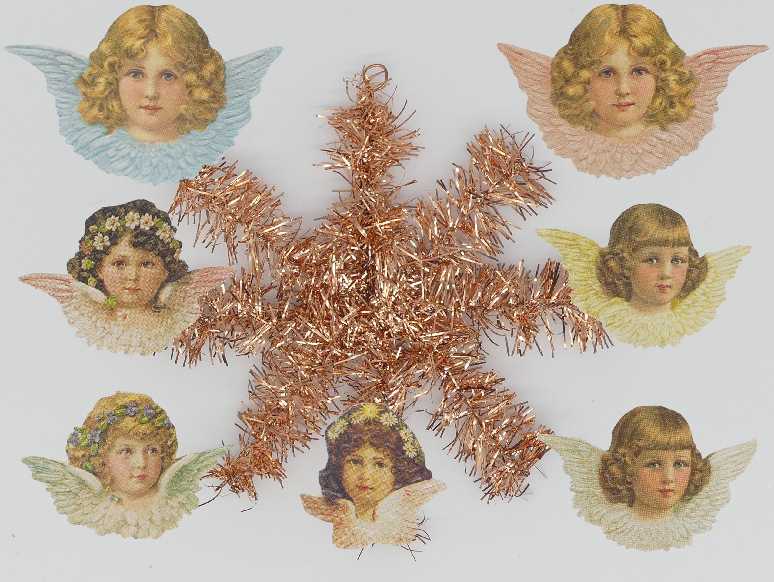 sterne_8cm_kupfer_varianten Lamettagirlandenstern 8cm kupfer Weihnachtsschmuck Antik & Modern