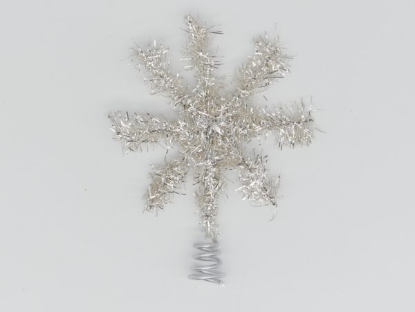 Lamettagirlandenspitze 8cm silber Weihnachtsschmuck Antik & Modern