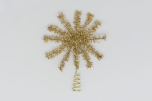 Lamettagirlandenspitze 14cm gold Weihnachtsschmuck Antik & Modern