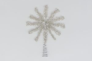 Lamettagirlandenspitze 14cm silber Weihnachtsschmuck Antik & Modern