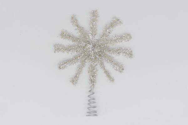 Lamettagirlandenspitze 14cm silber Weihnachtsschmuck Antik & Modern