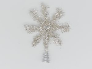 Lamettagirlandenspitze 8cm silber Weihnachtsschmuck Antik & Modern