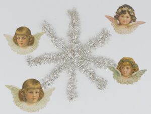 Lamettagirlandenstern 12cm silber Weihnachtsschmuck Antik & Modern