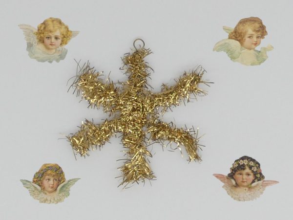 Lamettagirlandenstern 6cm gold Weihnachtsschmuck Antik & Modern
