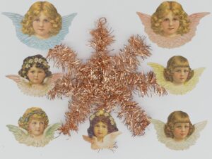 Lamettagirlandenstern 8cm kupfer Weihnachtsschmuck Antik & Modern