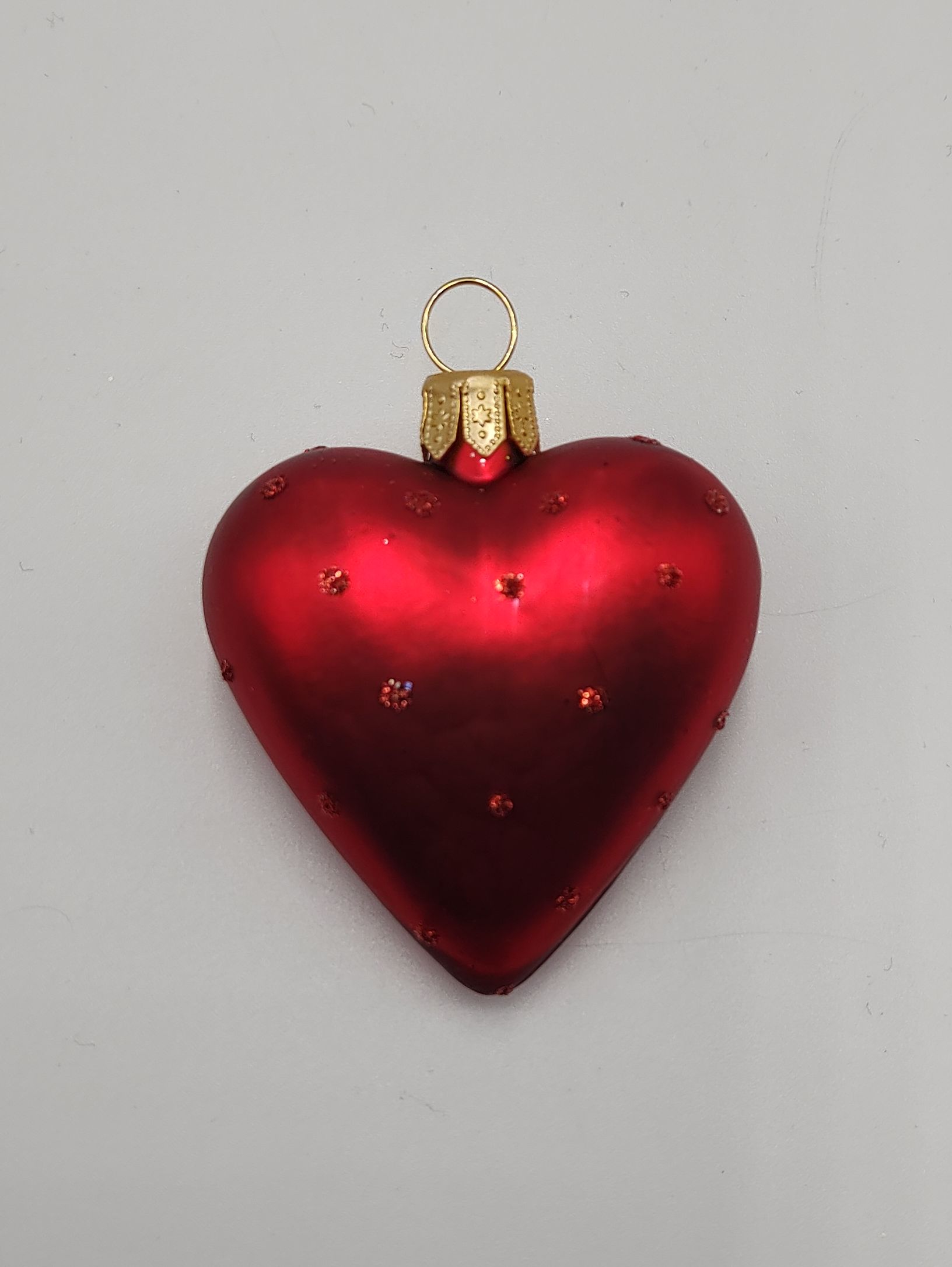 Herz matt mit Punkten Glasfigur Antik & Modern