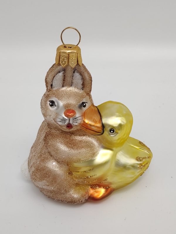 Hase mit Ente Glasfigur Antik & Modern