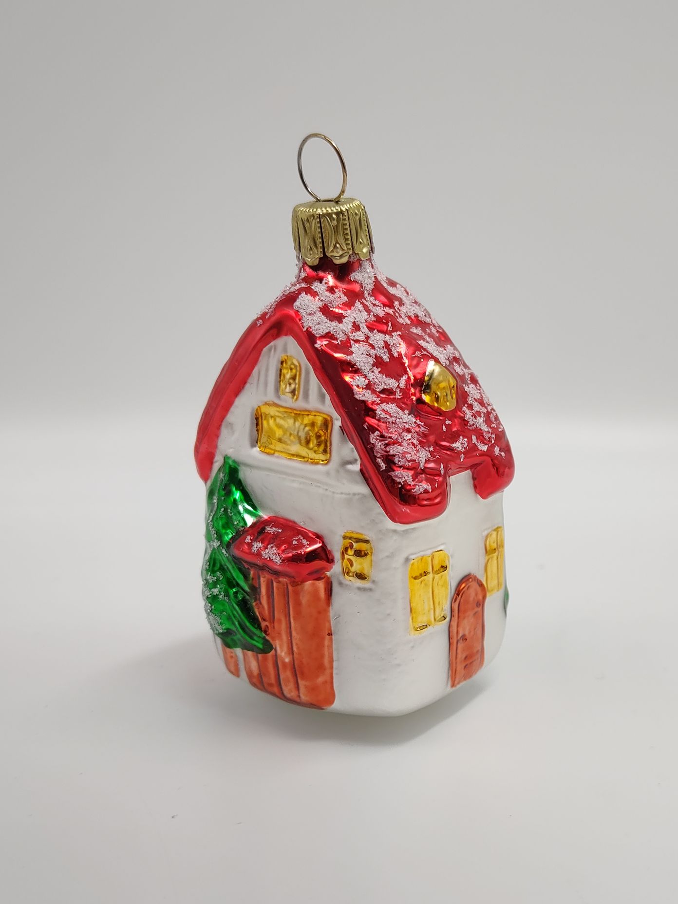 Winterhaus Ansicht vorne Glasfigur Lauschauer Glashandwerk Antik & Modern