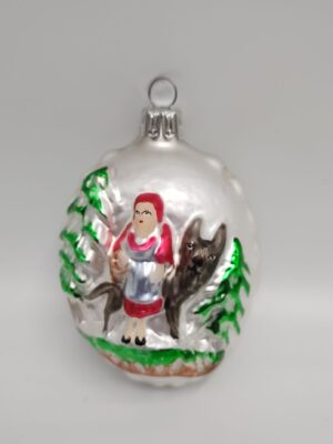 Rotkäppchen vorne Glasfigur Lauschauer Glashandwerk Antik & Modern