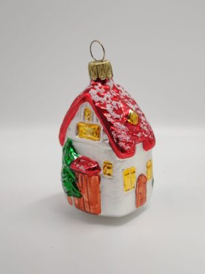 Winterhaus Ansicht vorne Glasfigur Lauschauer Glashandwerk Antik & Modern