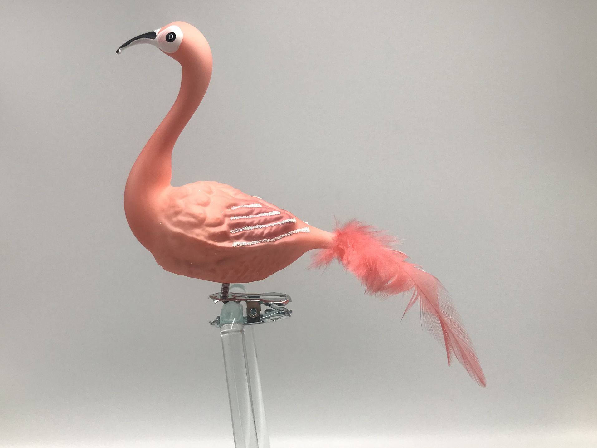 Flamingo Vogelfigur Lauschauer Glashandwerk Antik & Modern