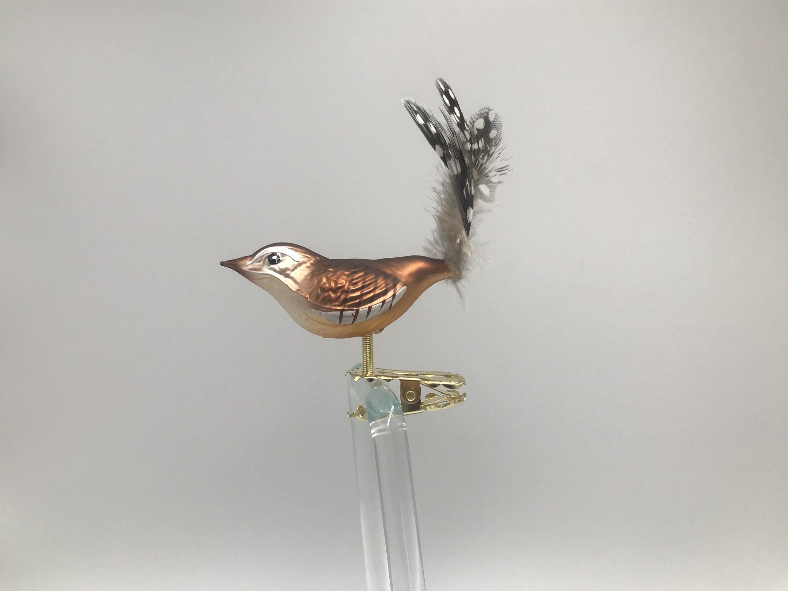 Zaunkönig Vogelfigur Lauschauer Glashandwerk Antik & Modern