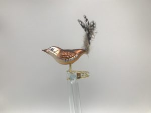 Zaunkönig Vogelfigur Lauschauer Glashandwerk Antik & Modern