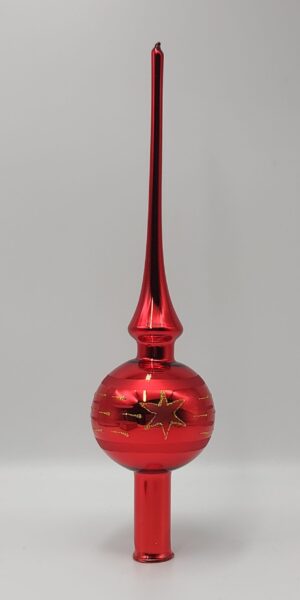 Spitze Rot glänzend, Muster Sterne Lauschauer Glashandwerk Antik & Modern