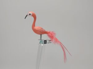 Miniflamingo Vogelfigur Lauschauer Glashandwerk Antik & Modern