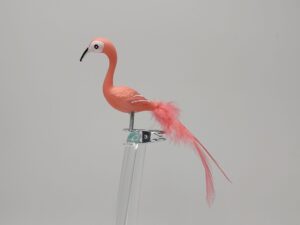 Miniflamingo Vogelfigur Lauschauer Glashandwerk Antik & Modern