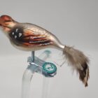 Vogel matt grau schwarz braun Lauschauer Glashandwerk Antik & Modern