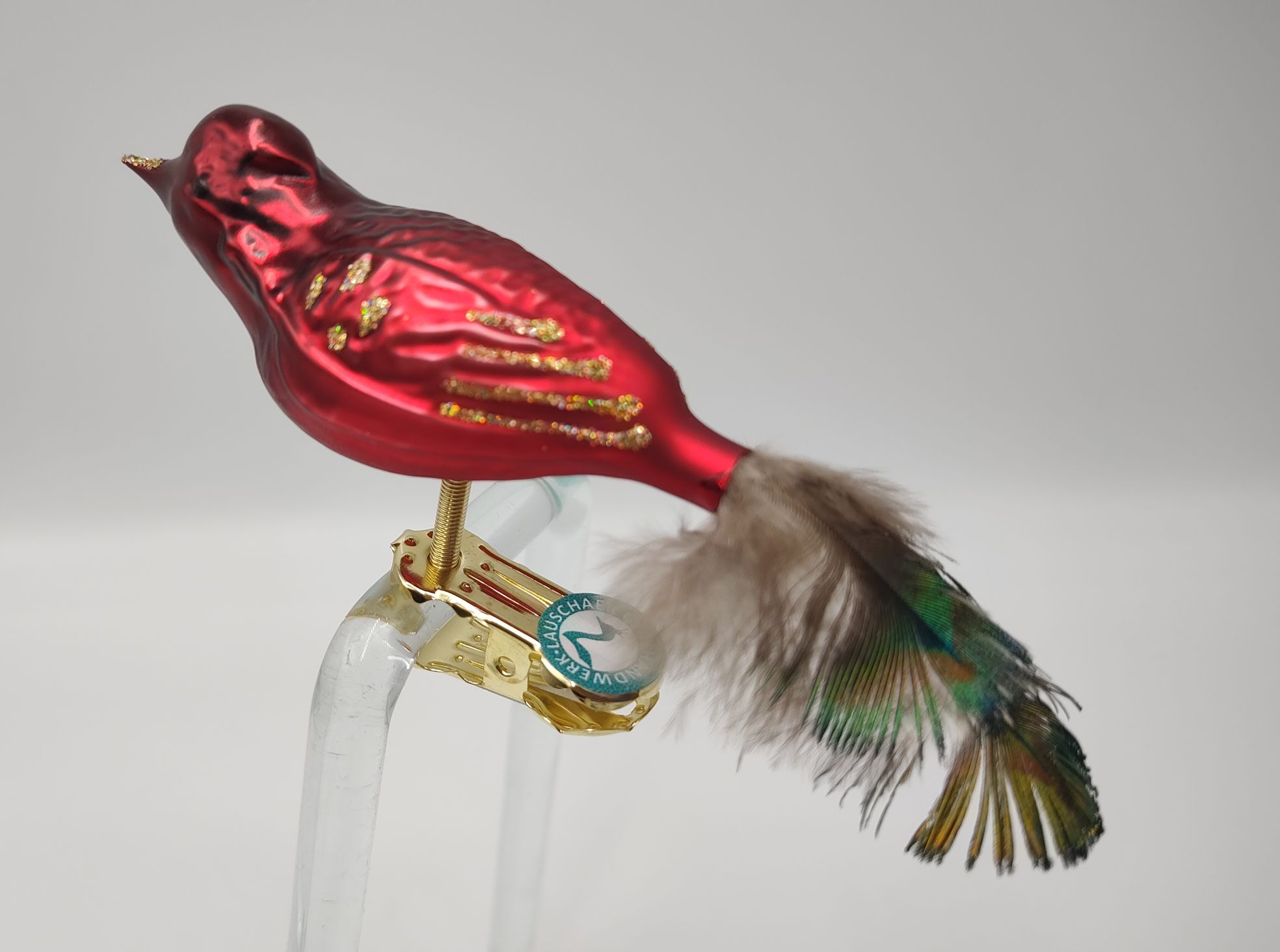 Vogel rot matt rot Lauschauer Glashandwerk Antik & Modern