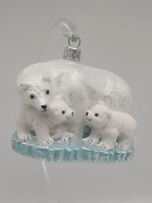 Eisbärfamilie Glasfigur